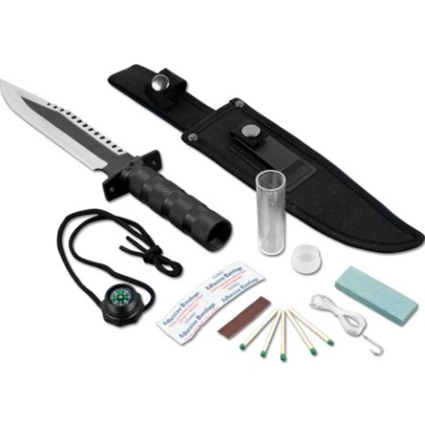 Fleming Supply Fleming Supply Frontiersman Survival Knife and Kit with Sheath 451824SGW